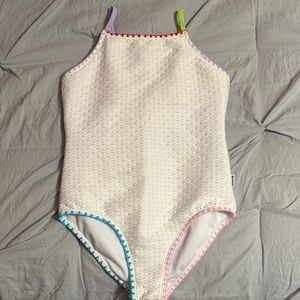 Limeapple White Textured Fabric